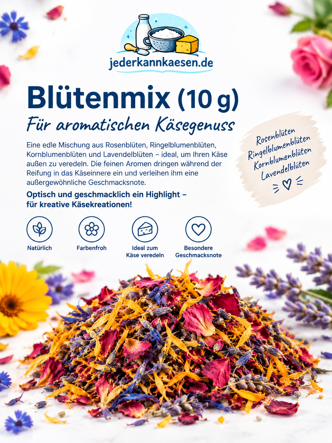 Blütenmix 10g für Käse
