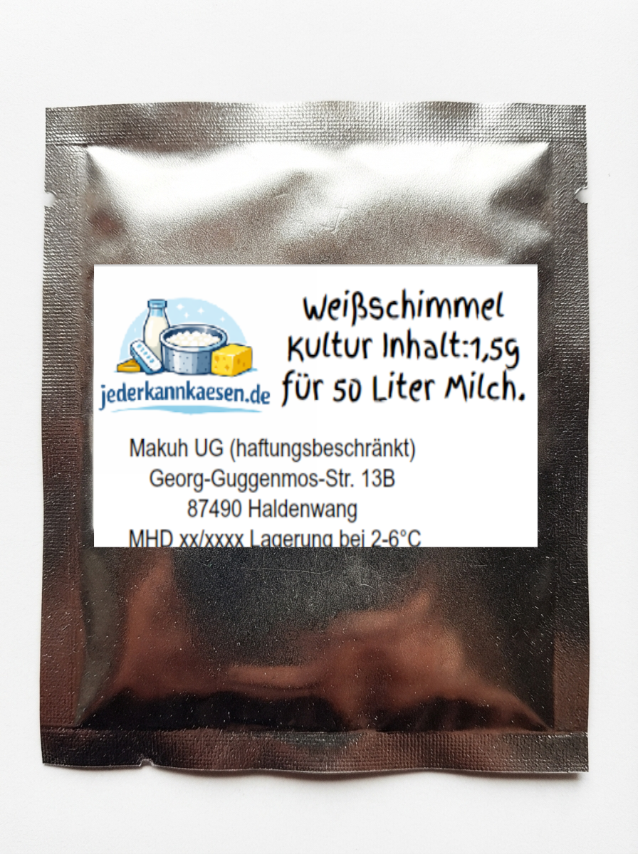 Edelschimmel-Kultur PC zur Ausbildung einer weißen Schimmelrinde bei selbstgemachtem Camembert und Brie.